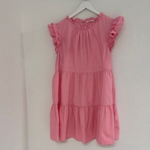 Pink Ruffled Mini Dress